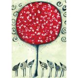 Card - Red & White Tree by Jody Pratt
