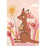 Card - Kangaroo & Joey In The Sun by Kenzie Kae