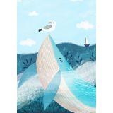 Card - Whale & Seagull by Kenzie Kae