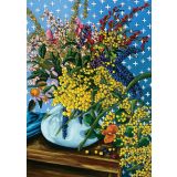 Card - Native Blooms In Blue Vase by Kate Quinn