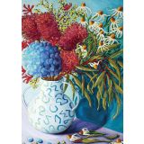 Card - Hydrangeas & Bottle Brush In Vase by Kate Quinn