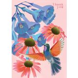 Card - Flowers & Bird Thank You by Mira Paradies