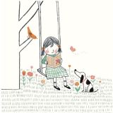 Card - Girl Reading Outside by Prue Pittock