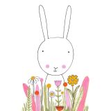 Card - Bunny In Flowers by Prue Pittock