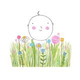 Card - Baby In Flowers by Prue Pittock
