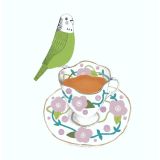 Card - Bird & Tea S by Prue Pittock