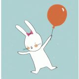 Card - Bunny Holding a Balloon S by Prue Pittock