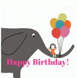 Card - Happy Birthday Elephant S by Prue Pittock