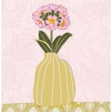 Card - Purple Flowers In a Yellow Vase S by Robyn Hammond