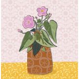 Card - Purple Flowers In a Brown Vase S by Robyn Hammond