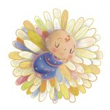 Card - Baby On a Daisy by Ruth Mary Smith