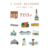 Card - I Love Brisbane by Ruth Waters