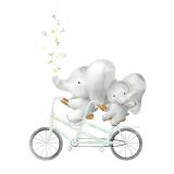 Card - Two Elephants On A Bicycle by Sannadorable 