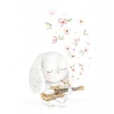 Card - Bunny Playing The Guitar by Sannadorable 