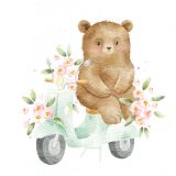 Card - Bear On A Vespa by Sannadorable 