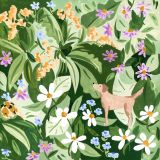 Card - Dog in a Tropical Garden by Sabina Fenn