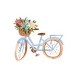 Card - Floral Blue Bike by Sabina Fenn