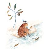 Card - Echidna & Bird Fishing by Shaney Hyde