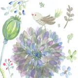 Card - Grey Bird on a Flower S by Shaney Hyde