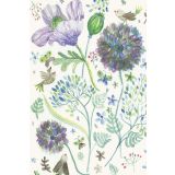 Card - Grey Birds, Green Butterflies & Flowers by Shaney Hyde