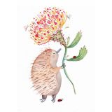 Card - Echidna Holding a Flower by Shaney Hyde