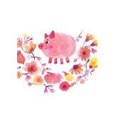 Card - Pig & Blooms by Subhashini Narayanan