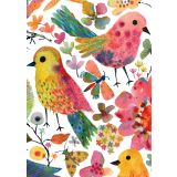Card - Large Birds & Flowers by Subhashini Narayanan