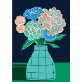 Card - Flowers in a Blue Vase by Tara Reed
