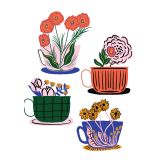 Card - Flowers in Teacups by Tara Reed