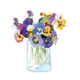 Card - Pansies In A Vase by Little Bear