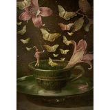 Card - Hibiscus & Butterfly Tea Cup by Catrin