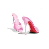 Card - Pink Peep Toe Mules by Bonnie