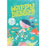 Card - Happy Birthday, Girl Underwater by Chrisillo