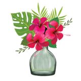 Card - Hibiscus In A Clear Vase by Deb Hudson