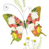 Card - Green Floral Butterfly by Deb Hudson