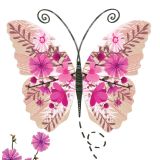 Card - Beige & Pink Floral Butterfly by Deb Hudson