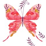 Card - Pink Floral Butterfly by Deb Hudson