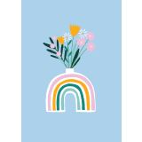 Card - Flowers in a Rainbow Vase by Duchess Plum