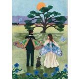 Card - Couple Wearing Wings & Dog by Elisabeth Dorrian