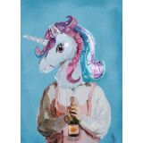Card - Champagne & Unicorns by Ekaterina Zagorska