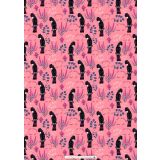 Wrapping Sheets - Black Cocky On Pink by Emma Whitelaw