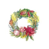 Card - Australian Floral Wreath by Giulianna del Popolo