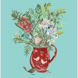 Card -  Bird & Flowers in a Vase by Shaney Hyde