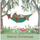 Card - Merry Christmas, Wombat in a Hammock by Shaney Hyde
