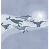 Card - Five Whales & Moon S by Jedda Robbard