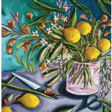 Card - Gumnuts & Lemons In A Vase by Kate Quinn