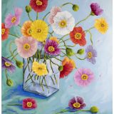 Card - Poppies in a Clear Vase by Kate Quinn