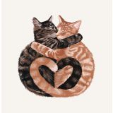 Card - Curled Cats Hugging by Alissa Levy
