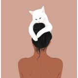 Card - White Cat in Hair by Alissa Levy