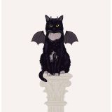 Card - Black Vampire Cat by Alissa Levy